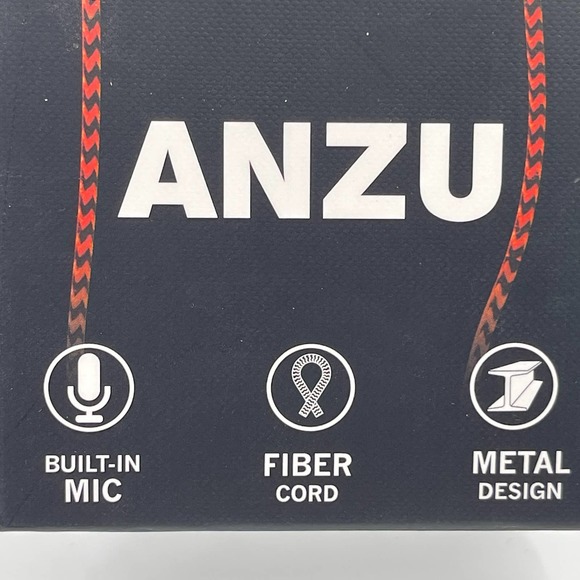 iHip Red ANZU Wired Earphones Built In Mic Fiber Cord Metal Housing IPEB7-R NEW - Picture 6 of 8